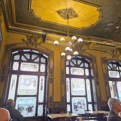 We had coffee in Pamplona at the famous bar that Ernest Hemmingway loved.