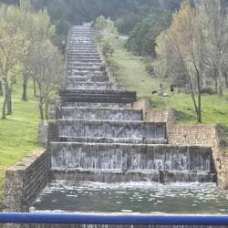 A water aquaduct into town.