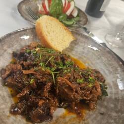 Carponata mit Mandeln, mein Favorite hier. Gilt als Antipasto