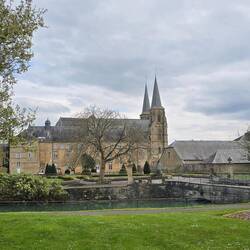 View across the town towards the church