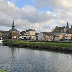 Views across the canal towards town
