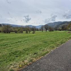 Blick ins Tal, heute leider ohne Sonne.