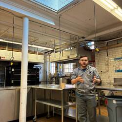 The kitchen which has some of the original equipment as well as items brought in during the 50s