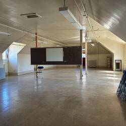 An attached dormitory room. Toilets went in only in the 50s