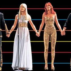 Agnetha Fältskog, Björn Ulvaeus, Benny Andersson und Anni-Frid Lyngstad gestern als Avatare ...