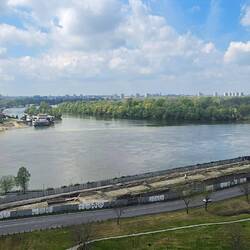 Hier fliessen Sava (links) und Donau zusammen ...