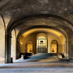 The entrance to the Monumental Complex of Pilotta — Parma, Italy.