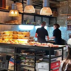 Bakery - they were weighing the pastry dough before making them