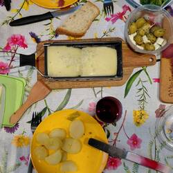 Abendessen Raclette im Schweizer Klein-Gerät