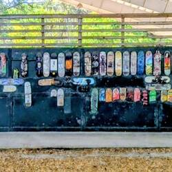 Broken skateboard art