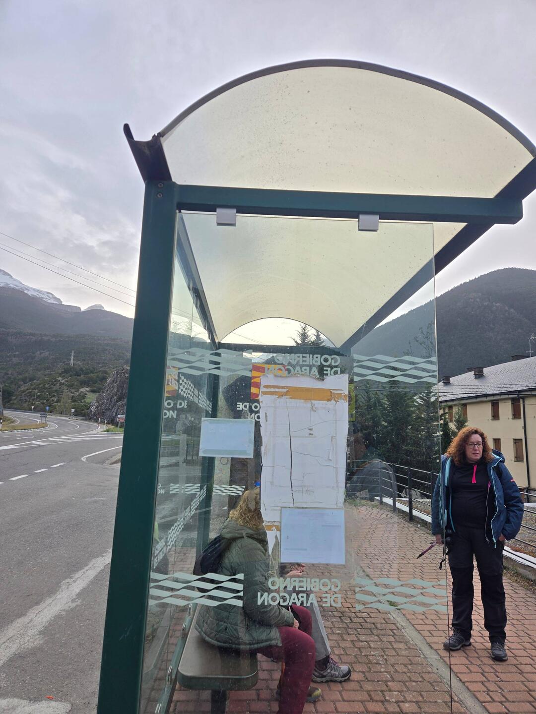 North bus stop in Villanua.