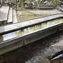 Old washing area where women brought laundry to wash by hand.
