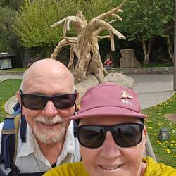 Phil and I in front of the path to the Cave of Witches.