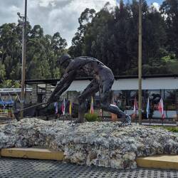 Darstellung der harten Arbeit in der Mine, die weiterhin noch in Betrieb ist