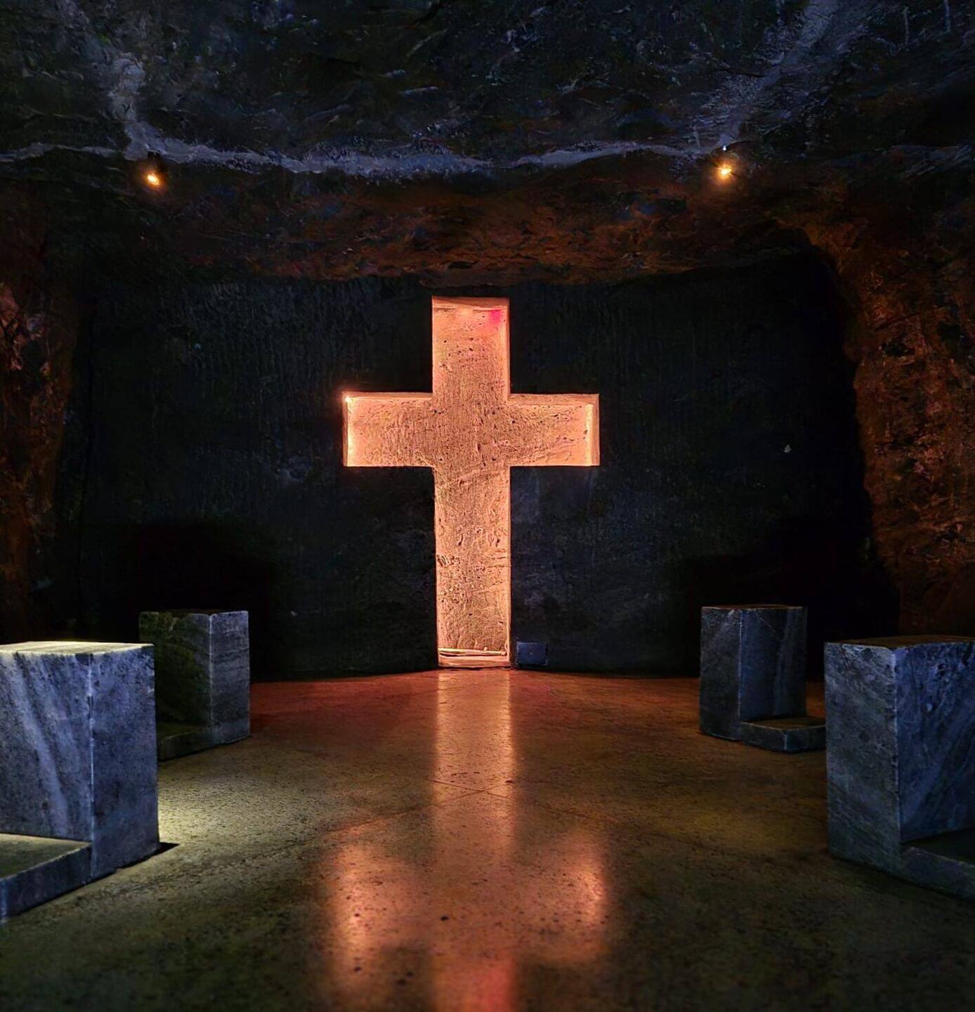 Kreuzwegstation in der ,Catredal de Sal' in Zipaquirá