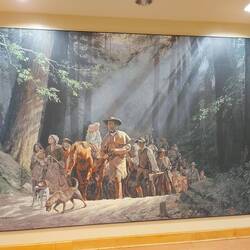 Boone führt eine Siedlergruppe über den Pass.