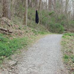 Ist meine, mir war warm, ich war alleine auf dem Trail da hab ich Sie an einen Ast gehängt.