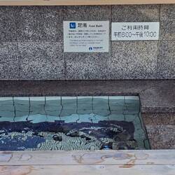 Public hot soaking foot and hand basins