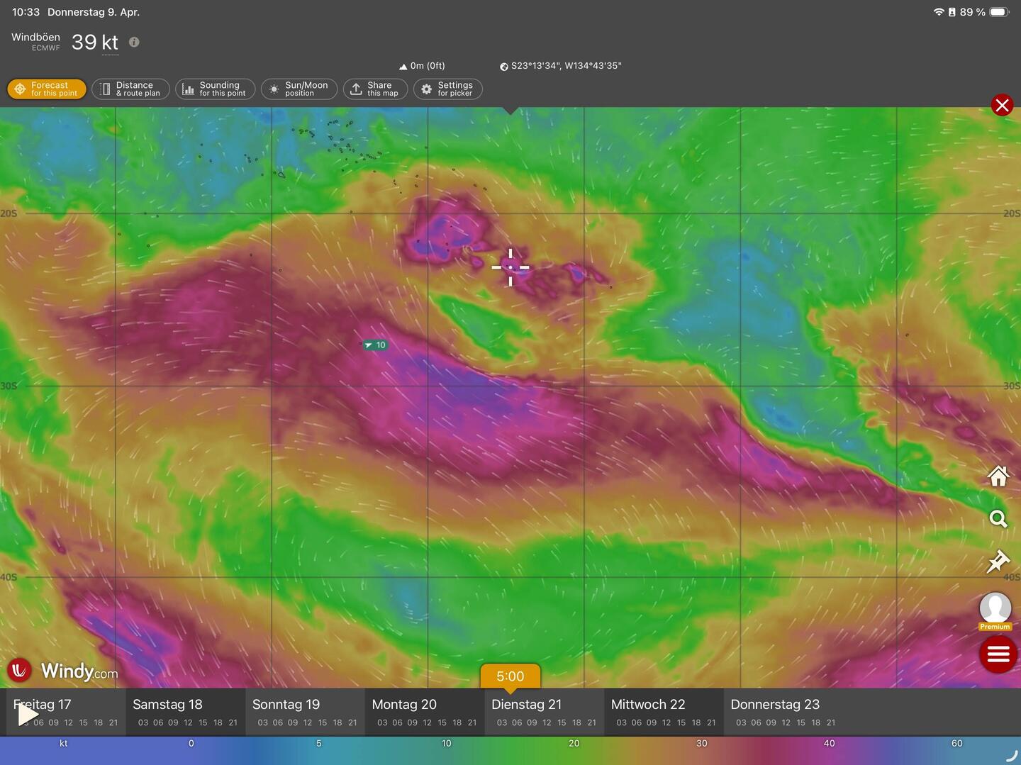 Vorschau von gestern vom Ankunftstag 22.04.