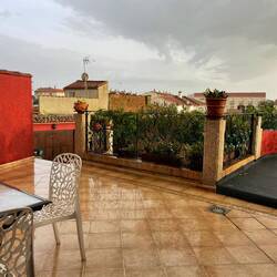 Gestern Abend mussten wir "Indoor" essen. Heftige Regenschauer von Cáceres bis zur Unterkunft