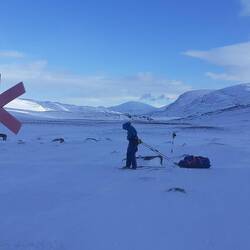 zu Beginn kann ich mit den Pulka-Fahrern gut mithalten