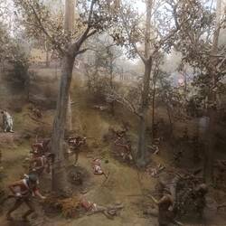 Diorama des Angriffs.