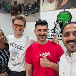 Saying good bye to our hosts and friends: Aziz and Ridha ❤️