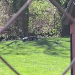 A robot lawn mower we saw today here in town.