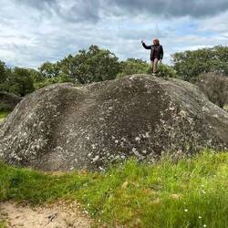 In der Umgebung liegen Hunderte von diesen riesigen Steinen.