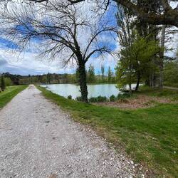 Go straight or 1.5 km around this "lake"