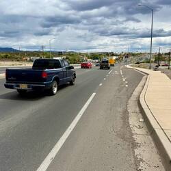 Es gab auf dem Highway tatsächlich ein Spur für Fahrräder.