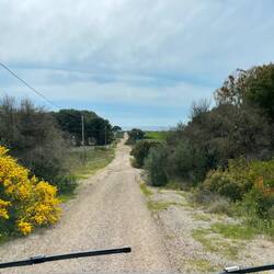 ..diese Schotterstraße führt zu unserem heutigen Platzerl am Meer 🚐🌊🚐❣️