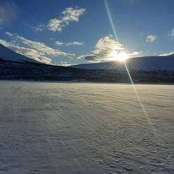 Sonnenuntergang in Teusajaure