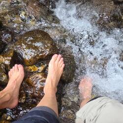 Nature's ice bath for our tired feet
