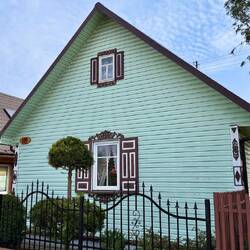 Bunte Häuser der Region Podlachiens