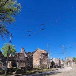 The old main street of the village, complete with the original tram lines