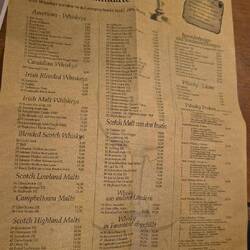 Herausragende Whisky-Karte. Ist leider nicht meins.