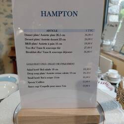 A sample of porcelain dinnerware prices