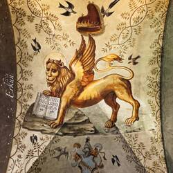 Ceiling detail from the Artists side of the building — Palazzo dell'Archiginnasio.