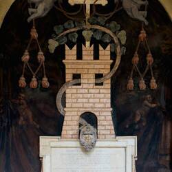 Tribute to Cardinal Vidoni ... highlights historical connection of the school w/the Catholic church.