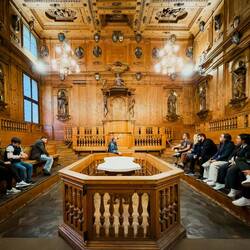 Teatro Anatomico ... with the dissection table for cadavers in a prominent position.