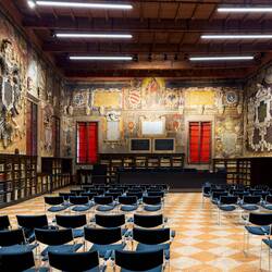 Stabat Mater Hall, the auditorium of the Legisti — Palazzo dell'Archiginnasio.