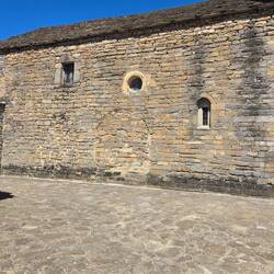 Used to be a doorway into the church here.