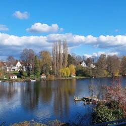 Die Wakenitz direkt an unserem Hotel