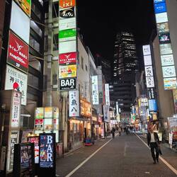 Shinjuku Viertel bei Nacht