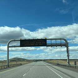 Signage heading into the Medicine Bow Mountains.