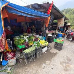 Buying groceries for the trek