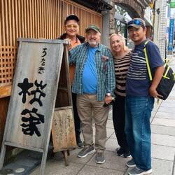 Outside the restaurant