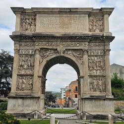 Impressive archway: the Traian arch