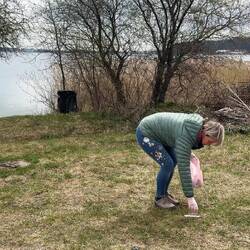 Säuberungsaktion am Übernachtungsplatz